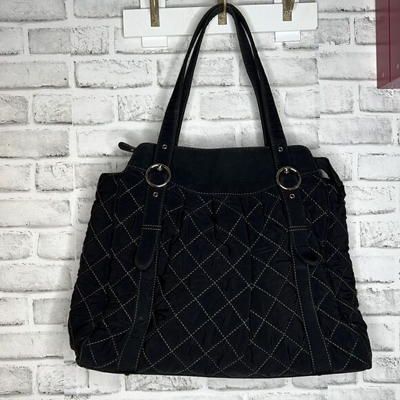 Vera Bradley Large Quilted Micro Fiber Shoulder Bag Purse Tote - Picture 4 of 7